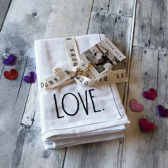 Rae Dunn Other - NWT - Love Embroidered Set of 4 Napkins Rae Dunn 18"x18"